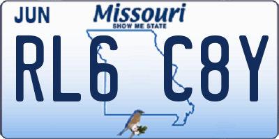 MO license plate RL6C8Y