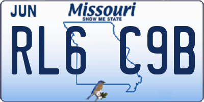 MO license plate RL6C9B