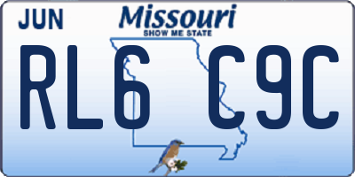 MO license plate RL6C9C