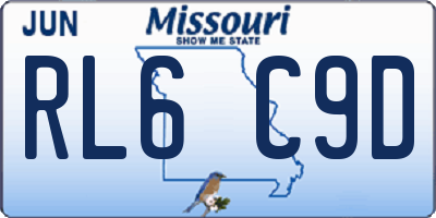 MO license plate RL6C9D