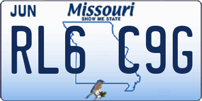 MO license plate RL6C9G