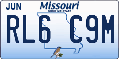 MO license plate RL6C9M