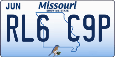 MO license plate RL6C9P