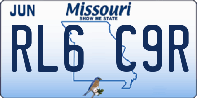 MO license plate RL6C9R