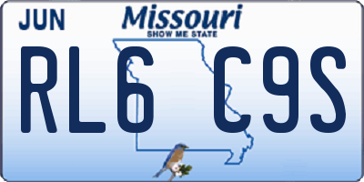 MO license plate RL6C9S