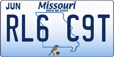 MO license plate RL6C9T