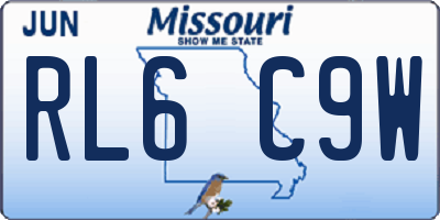 MO license plate RL6C9W