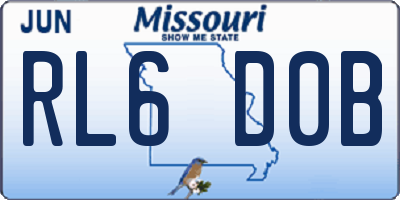 MO license plate RL6D0B