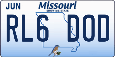 MO license plate RL6D0D