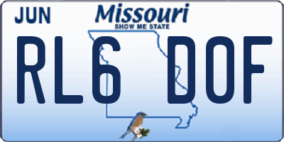 MO license plate RL6D0F