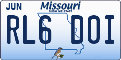 MO license plate RL6D0I