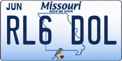 MO license plate RL6D0L