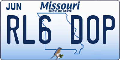 MO license plate RL6D0P