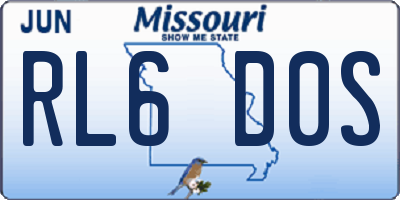 MO license plate RL6D0S