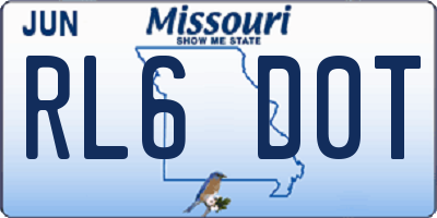 MO license plate RL6D0T