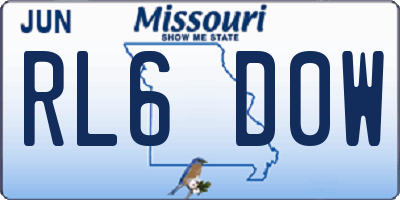 MO license plate RL6D0W