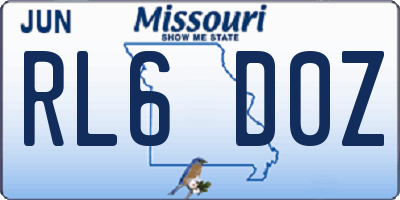 MO license plate RL6D0Z
