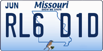 MO license plate RL6D1D