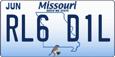 MO license plate RL6D1L