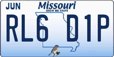 MO license plate RL6D1P