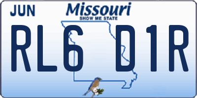 MO license plate RL6D1R