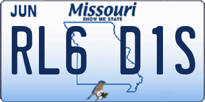 MO license plate RL6D1S