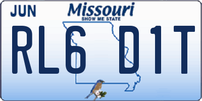 MO license plate RL6D1T