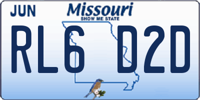 MO license plate RL6D2D