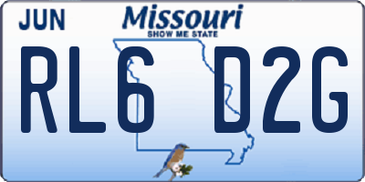 MO license plate RL6D2G