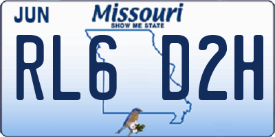 MO license plate RL6D2H