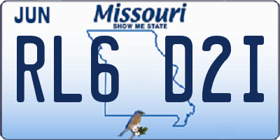 MO license plate RL6D2I