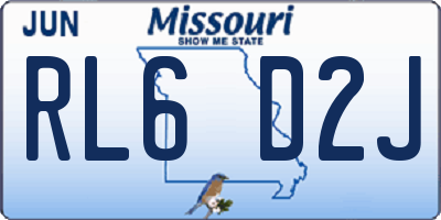 MO license plate RL6D2J