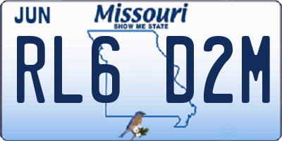 MO license plate RL6D2M