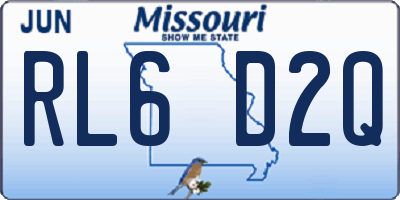 MO license plate RL6D2Q
