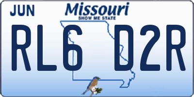 MO license plate RL6D2R