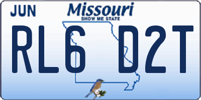 MO license plate RL6D2T