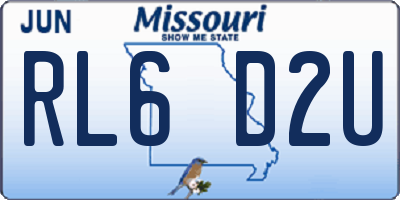 MO license plate RL6D2U