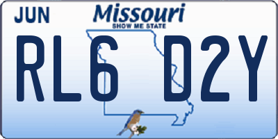 MO license plate RL6D2Y