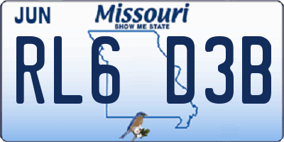 MO license plate RL6D3B
