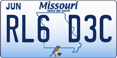 MO license plate RL6D3C