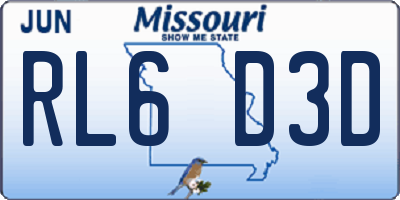 MO license plate RL6D3D