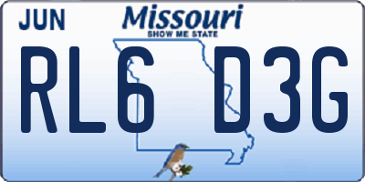 MO license plate RL6D3G