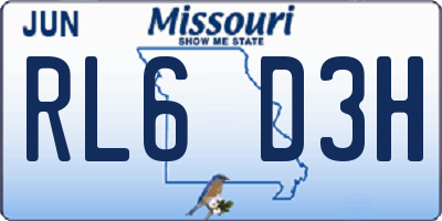MO license plate RL6D3H