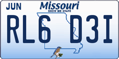MO license plate RL6D3I