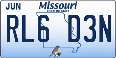 MO license plate RL6D3N