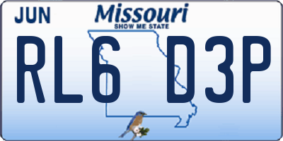 MO license plate RL6D3P
