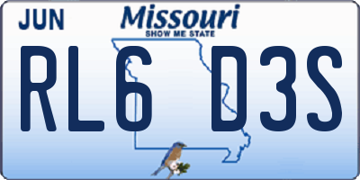 MO license plate RL6D3S