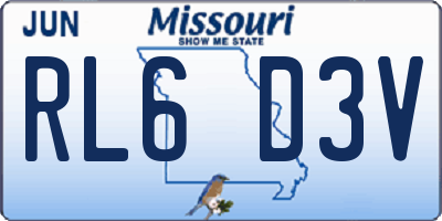 MO license plate RL6D3V