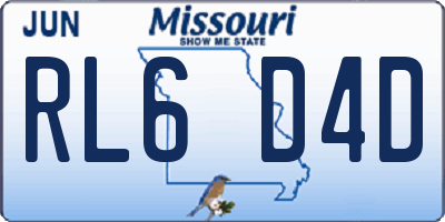MO license plate RL6D4D
