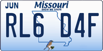 MO license plate RL6D4F